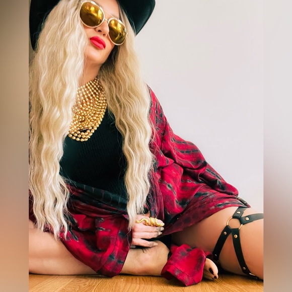 KALI RED LUXURY LONG KIMONO - Picture 5 of 10